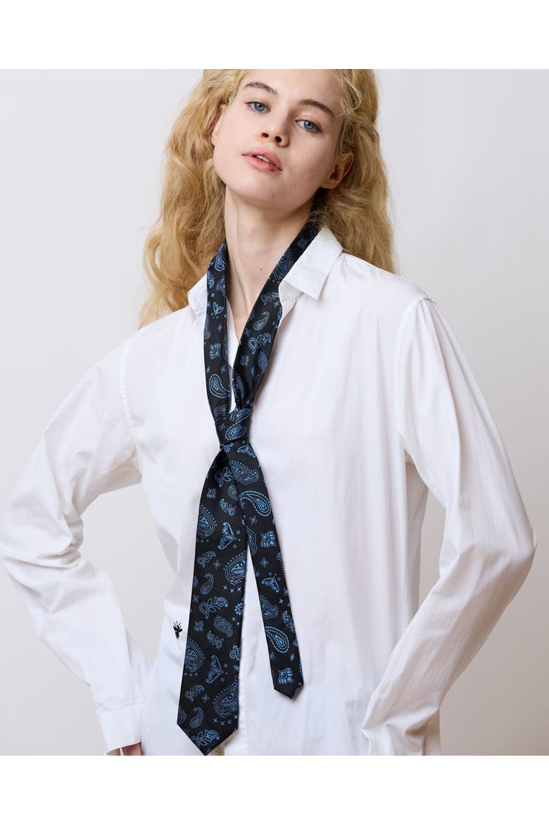 "Paisley" Silk Jacquard Tie, Alternate, color, Midnight Blue