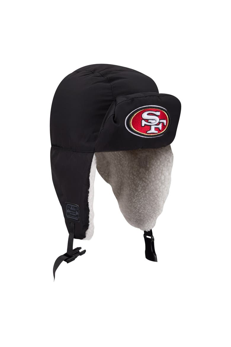 Men's New Era x Alpha Industries  Black San Francisco 49ers Puffer Quilted Trapper Hat, Alternate, color, Black