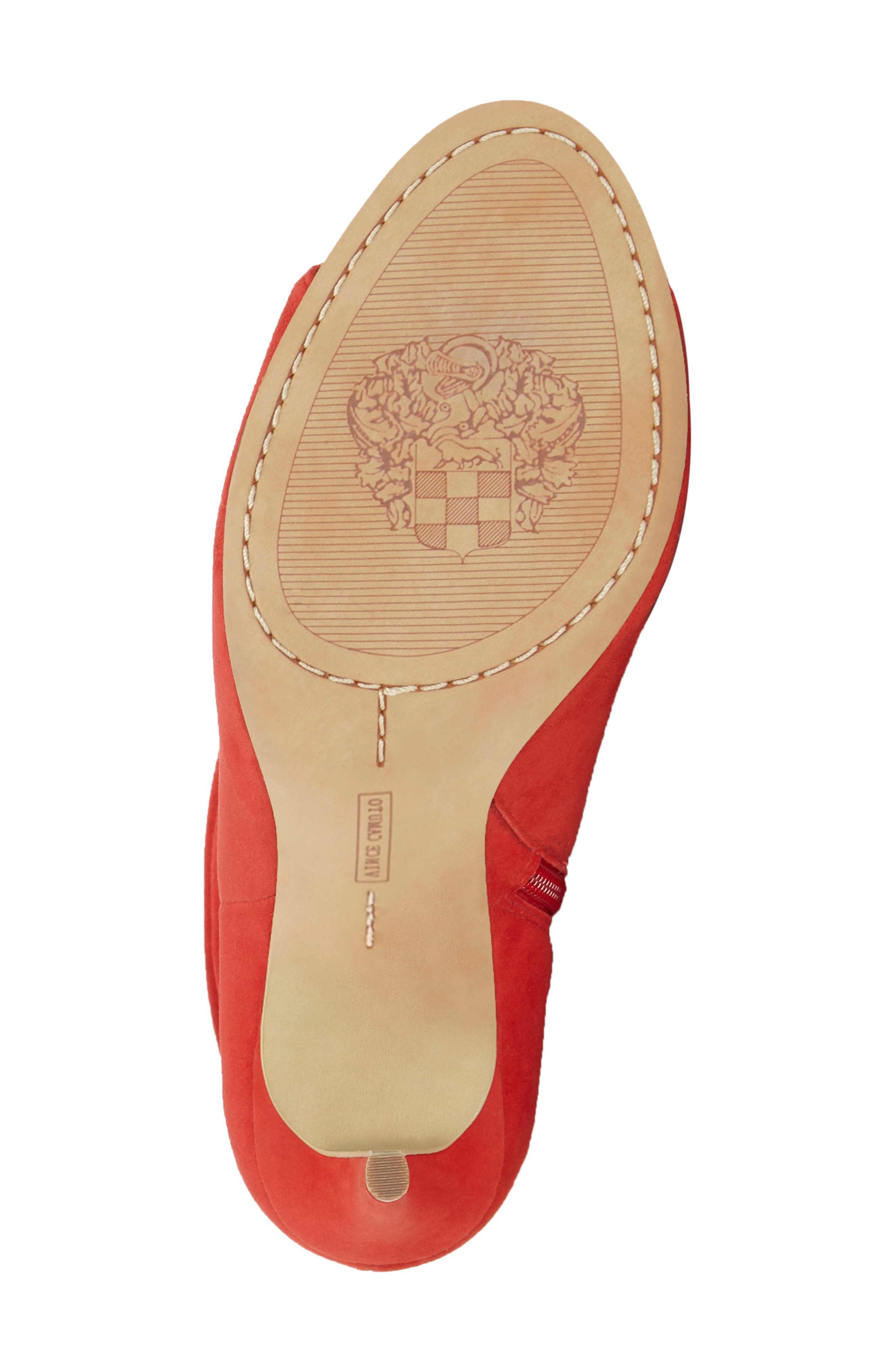 Catillia Open Toe Bootie, Alternate, color, TOMATOE TANGO SUEDE