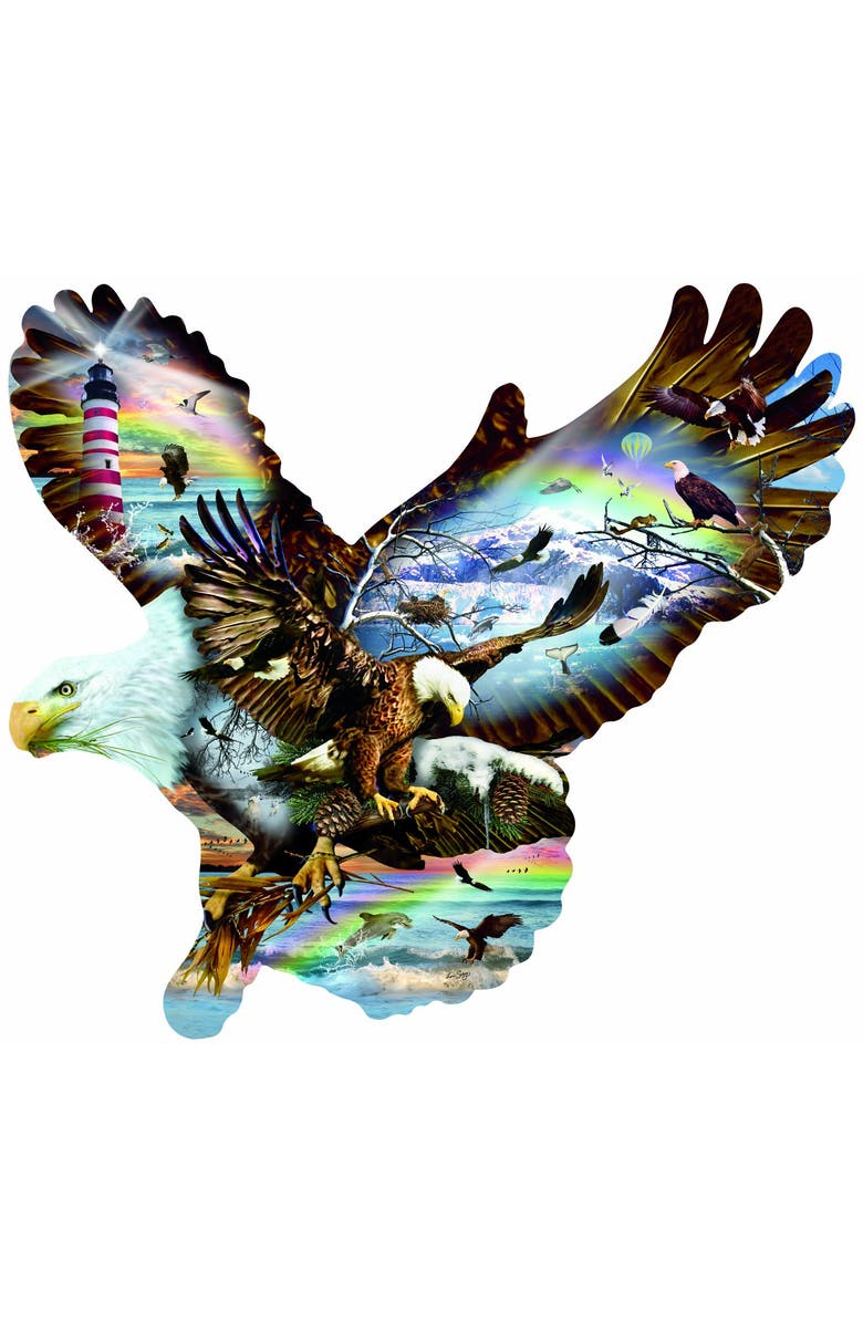 Sunsout Eagle Eye 1000 piece Jigsaw Puzzle for Adults Special Shape, Alternate, color, Multicolor