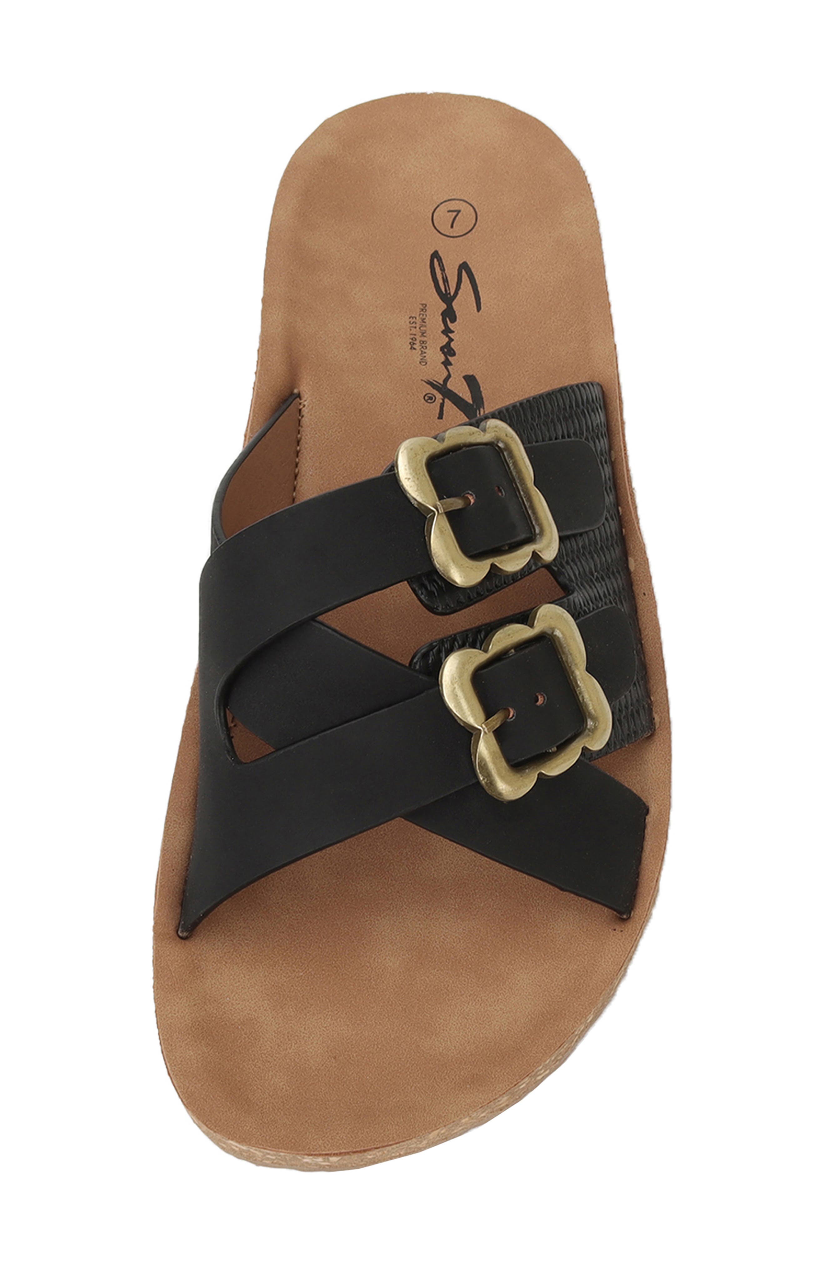 Seven7 Double Strap Sandal, Alternate, color, Black