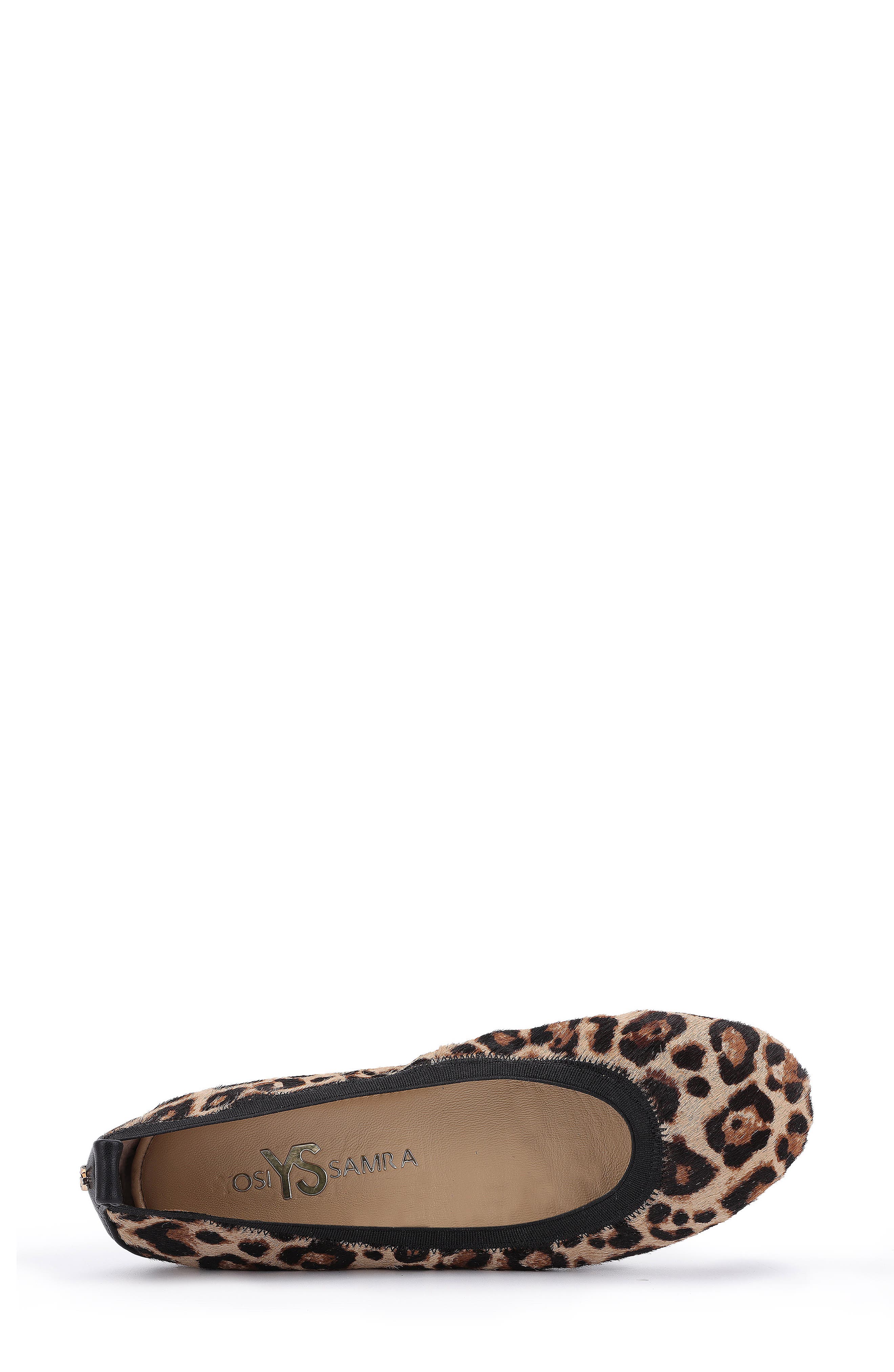 Samara Genuine Calf Hair Foldable Ballet Flat, Alternate, color, WILD LEOPARD