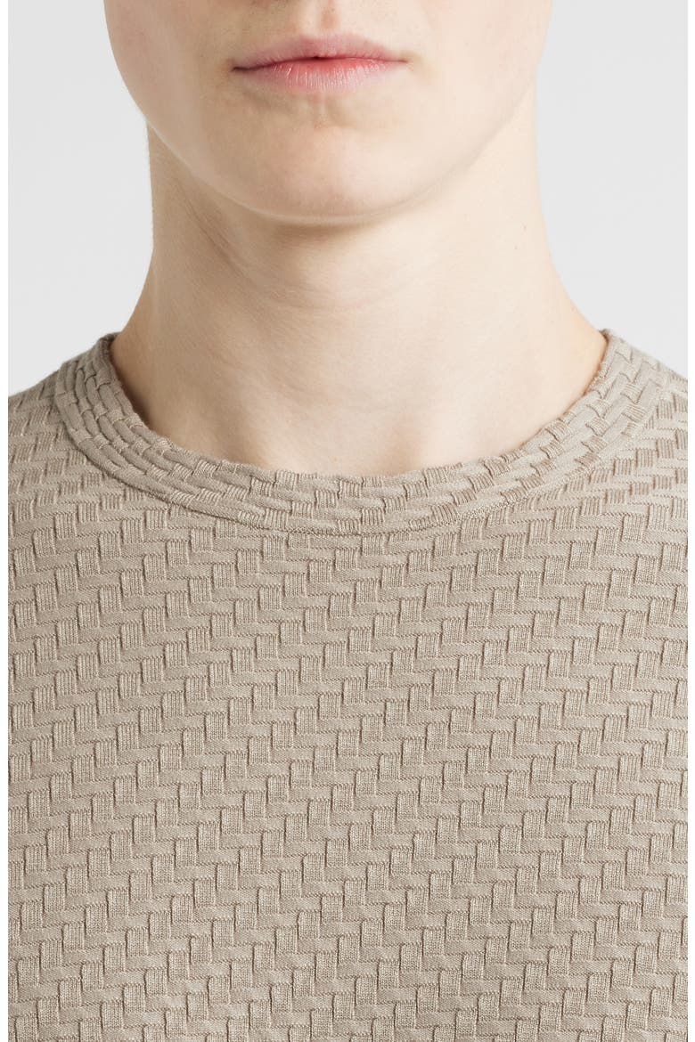 Short Sleeve Basket Stitch Sweater, Alternate, color, SOLID DARK BEIGE