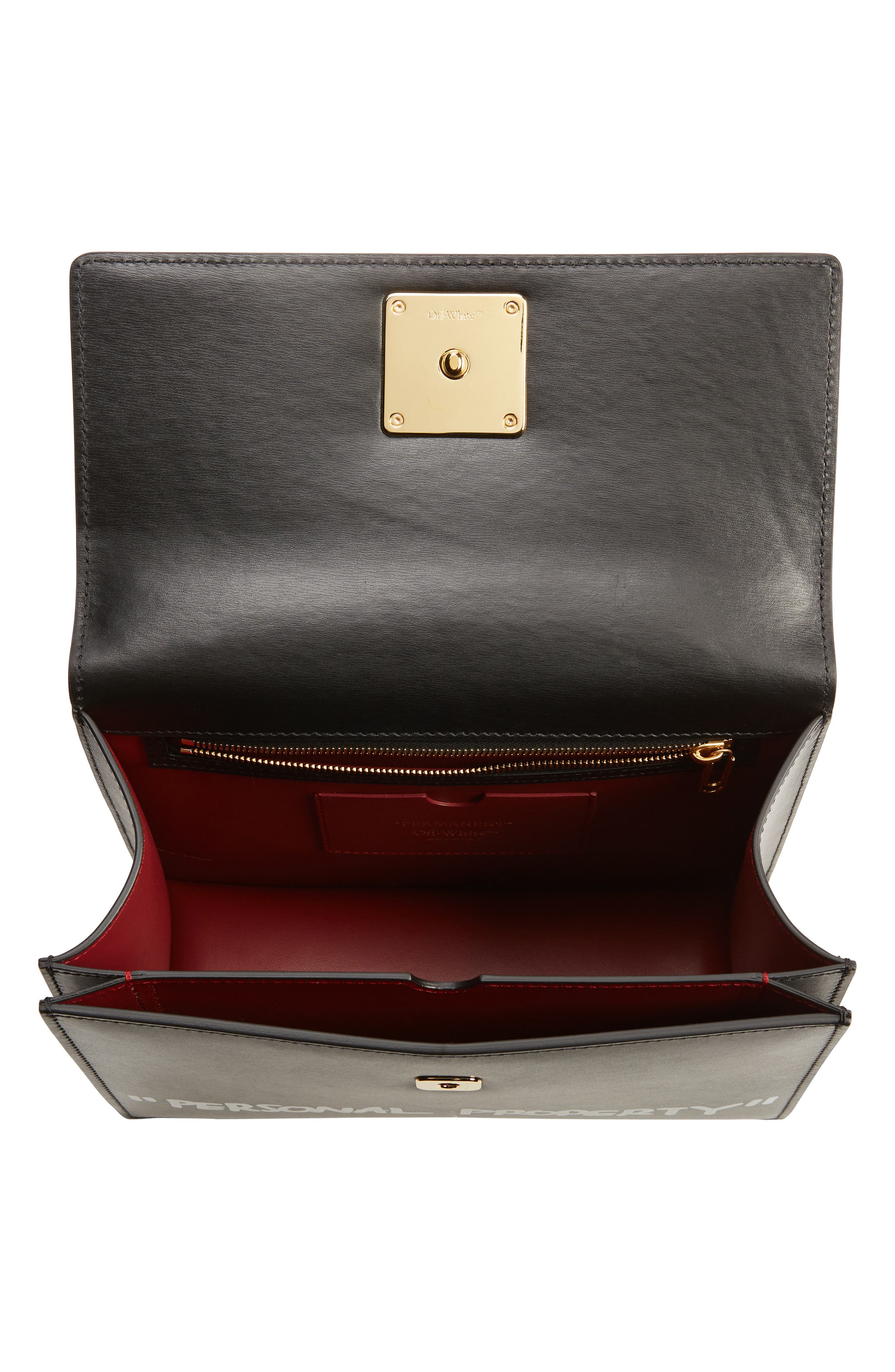 Off-White Jitney 2.8 Quote Leather Top Handle Bag, Alternate, color, 