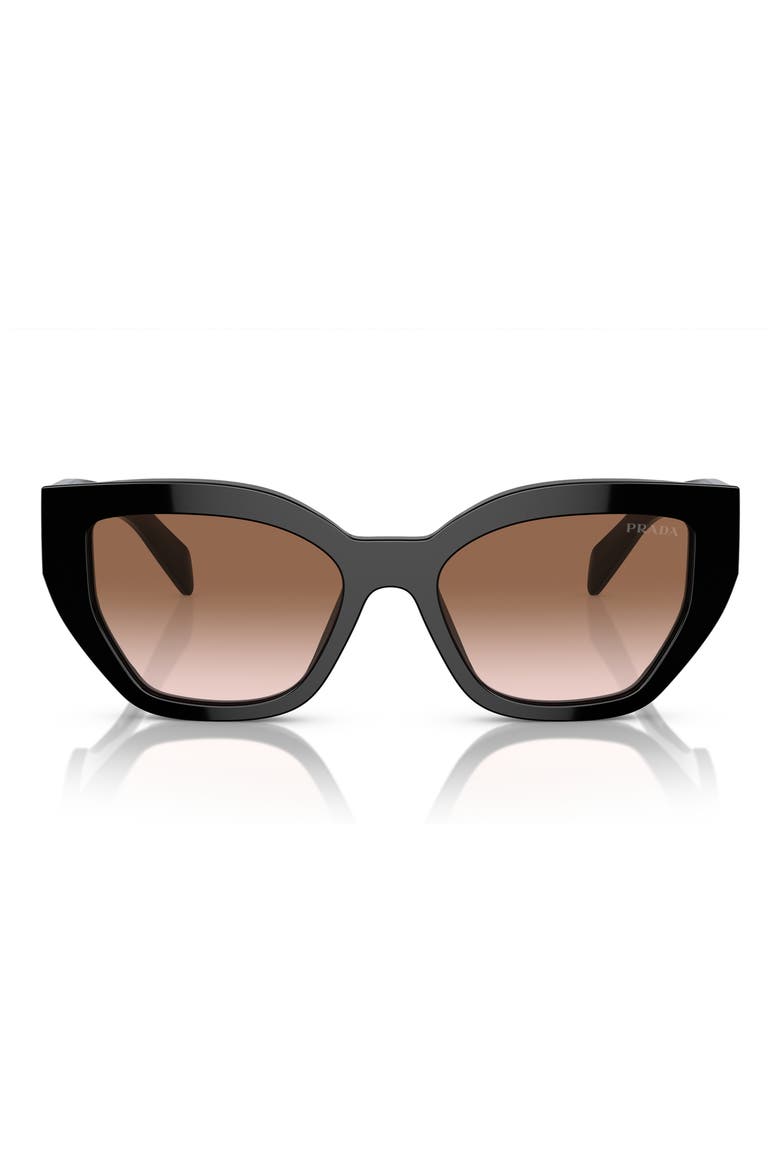 53mm Butterfly Polarized Sunglasses, Main, color, BLACK