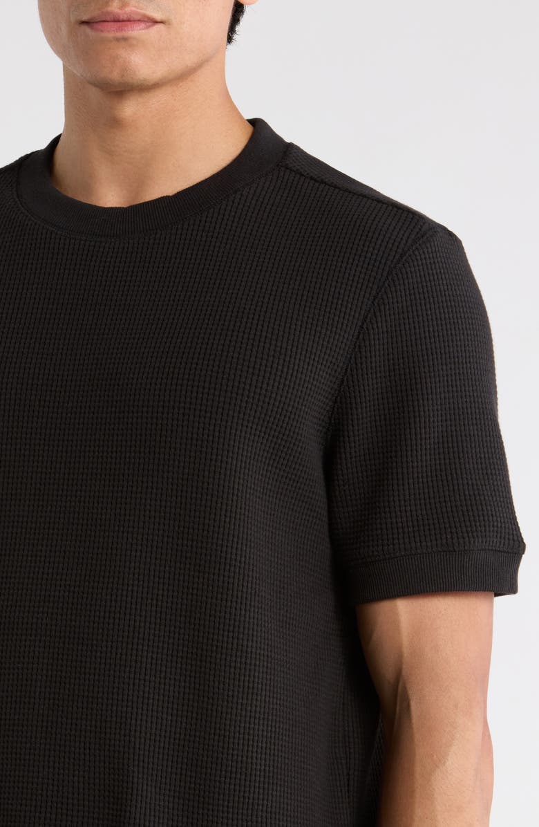 Imperfects Waffle Knit Cotton T-Shirt, Alternate, color, Obsidian