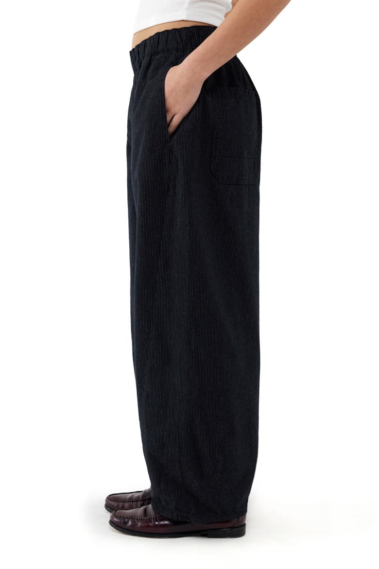 Carter Pinstripe Pull-On Low Rise Baggy Pants, Alternate, color, BLACK