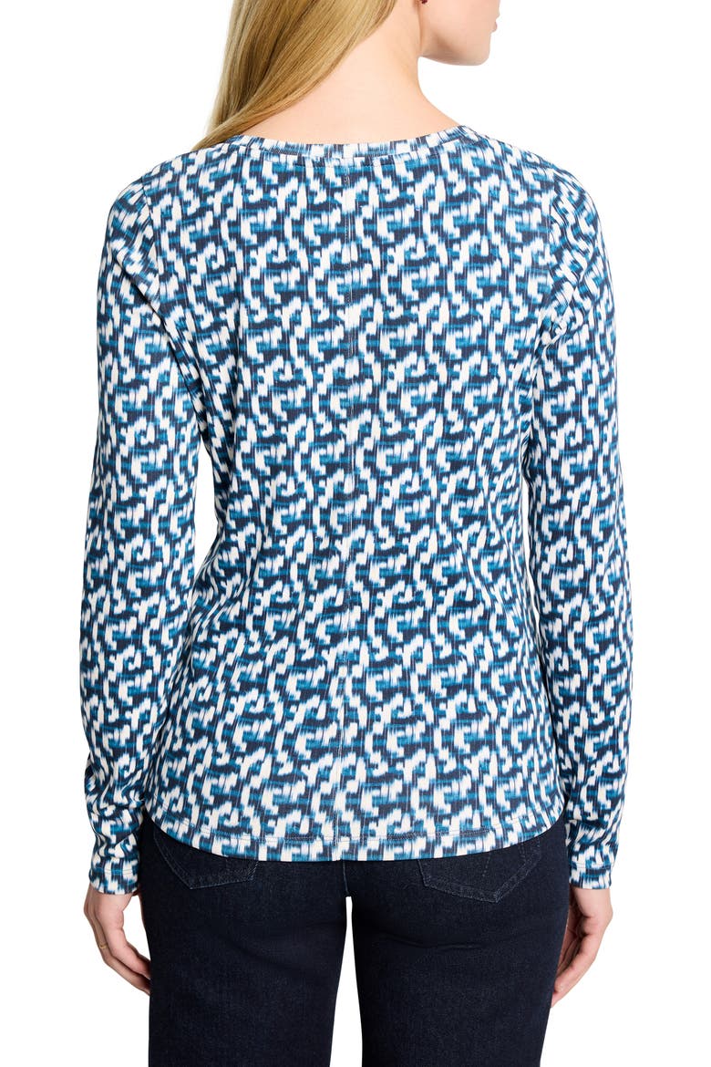 Print Top, Alternate, color, BLUE MULTI