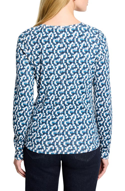 Nzt By Nic+zoe Printed Long Sleeve Cotton T-shirt In Multi