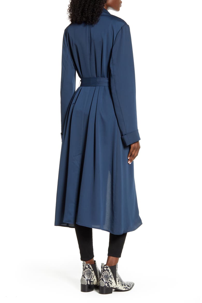 Bonjour Trench Coat, Alternate, color, DARK TEAL
