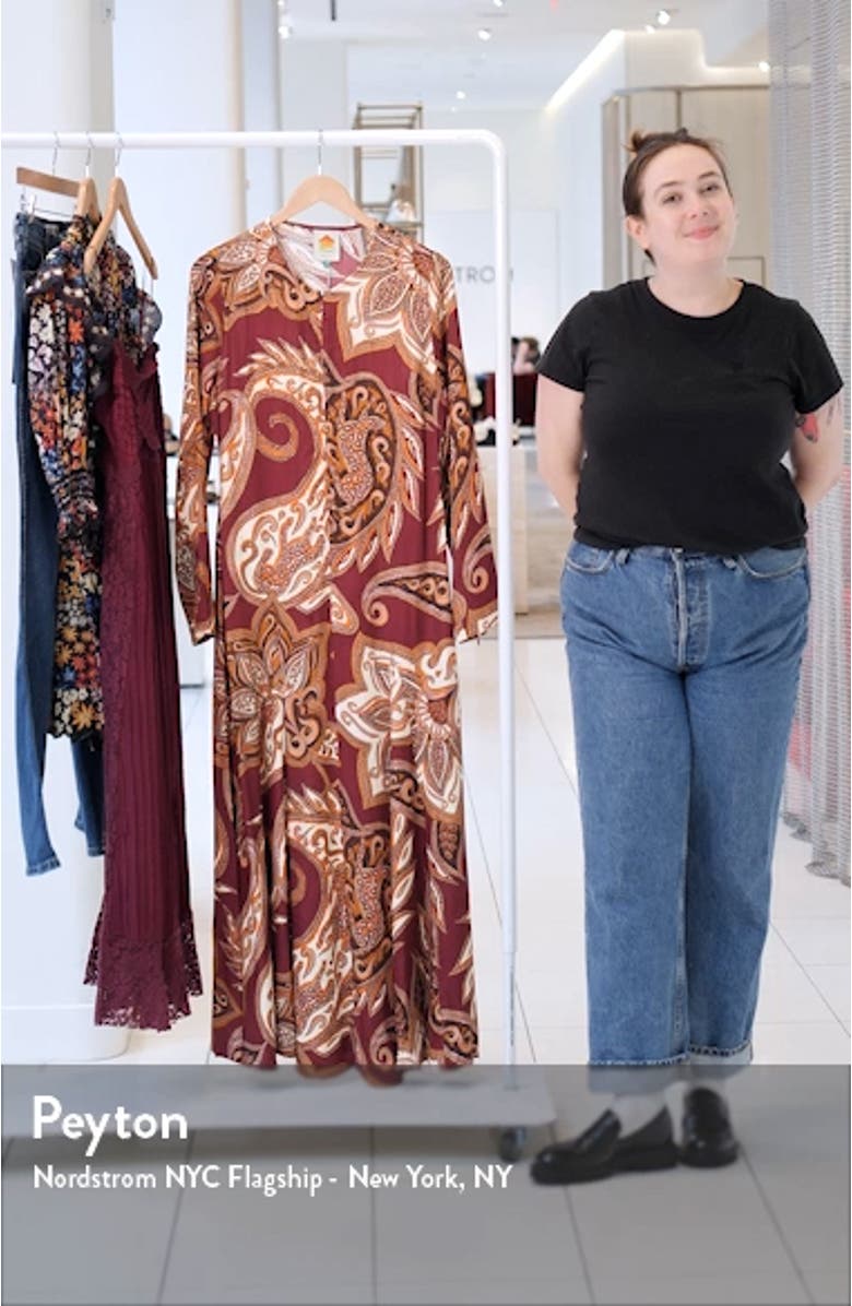 Paisley Long Sleeve Maxi Dress, sales video thumbnail
