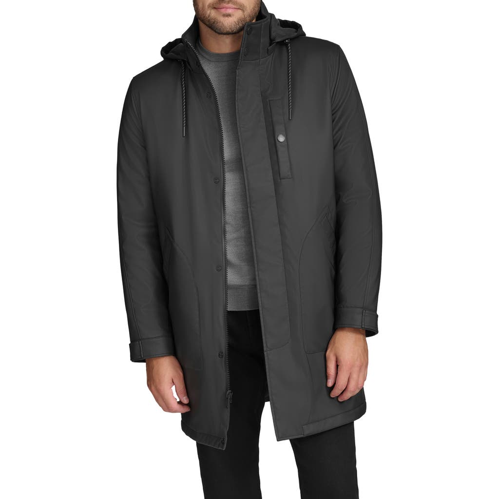 Andrew Marc Slick Rain Jacket In Black