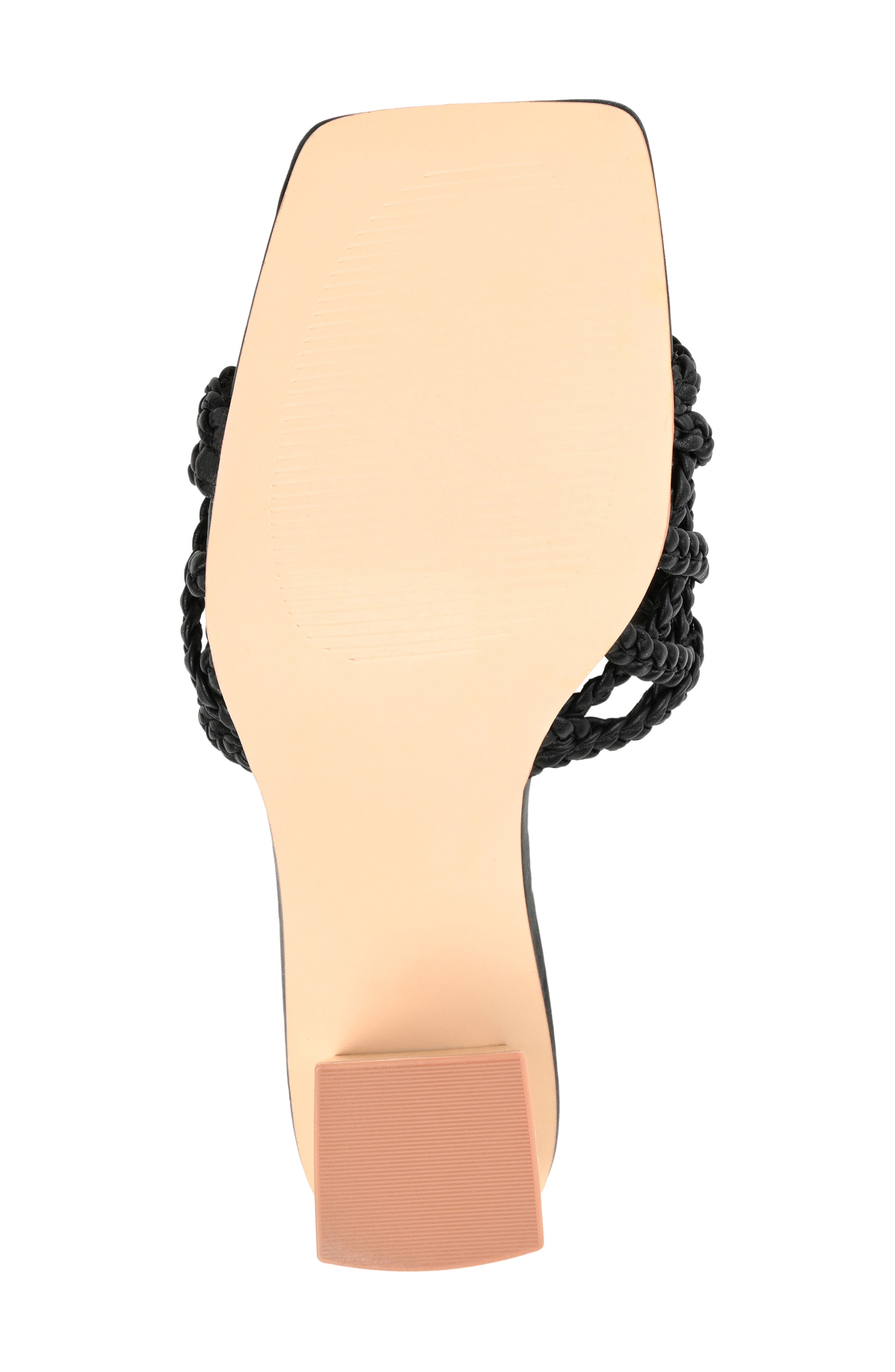 Journee Collection Evvie Braided Sandal, Alternate, color, Black