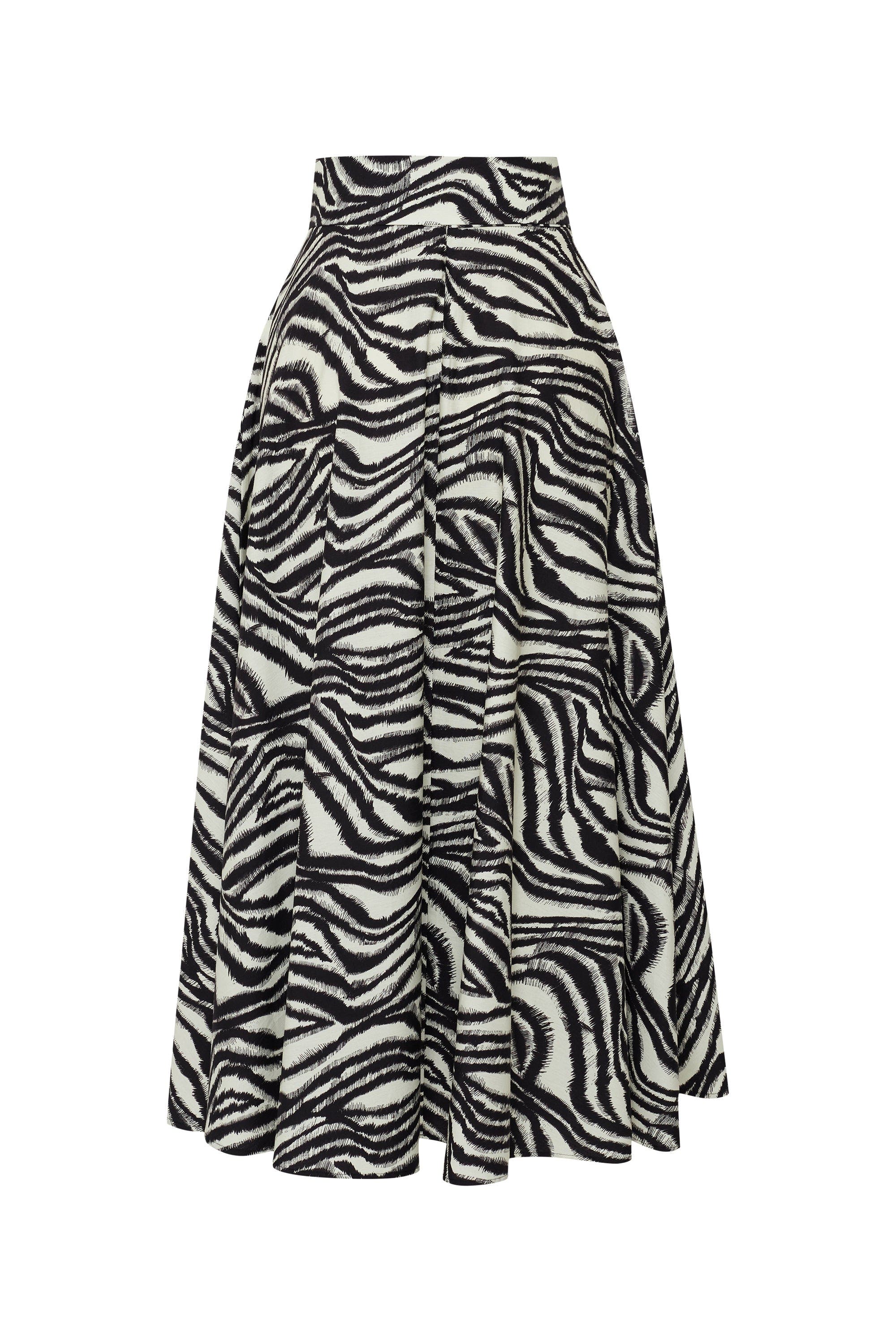 Brooke Zebra Print Midi Skirt