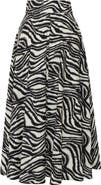 Exquise Brooke Zebra Print Midi Skirt