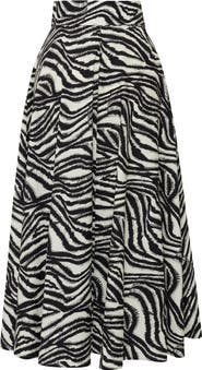 Exquise Brooke Zebra Print Midi Skirt