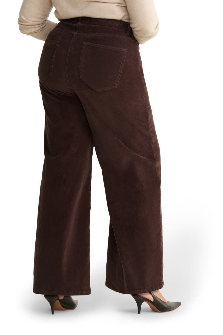NCE High Waist Wide Leg Corduroy Jeans, Alternate, color, AMERICANO