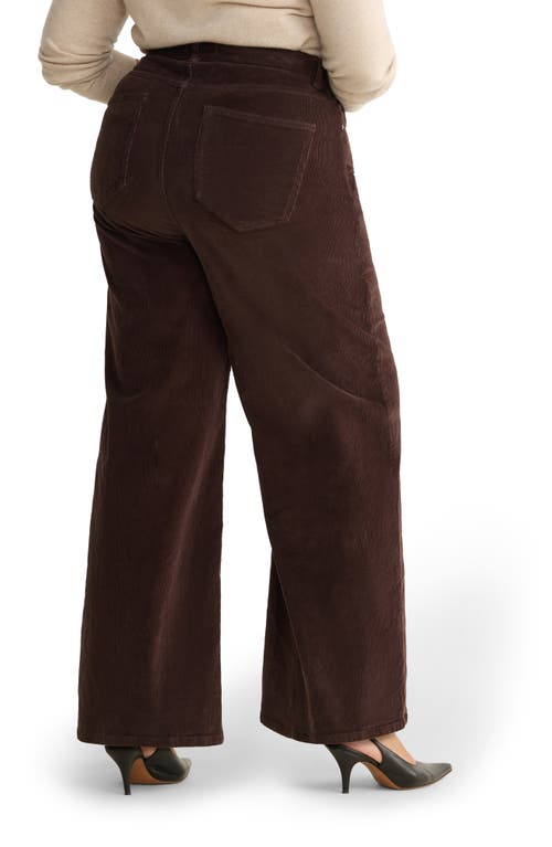 Warp & Weft Warp+weft Nce High Waist Wide Leg Corduroy Jeans In Brown