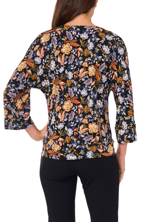 CHAUS CHAUS FLORAL SIDE TIE TOP