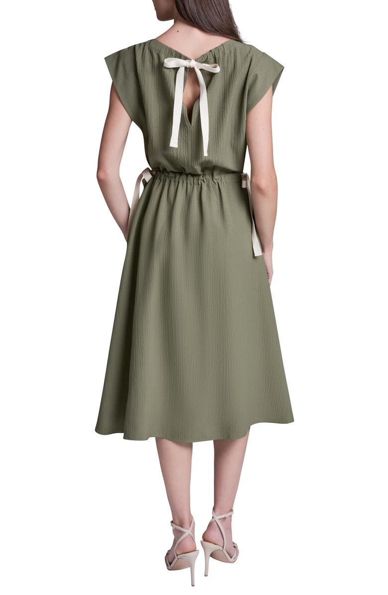 BCBG Tie Crepe Midi Dress, Alternate, color, 