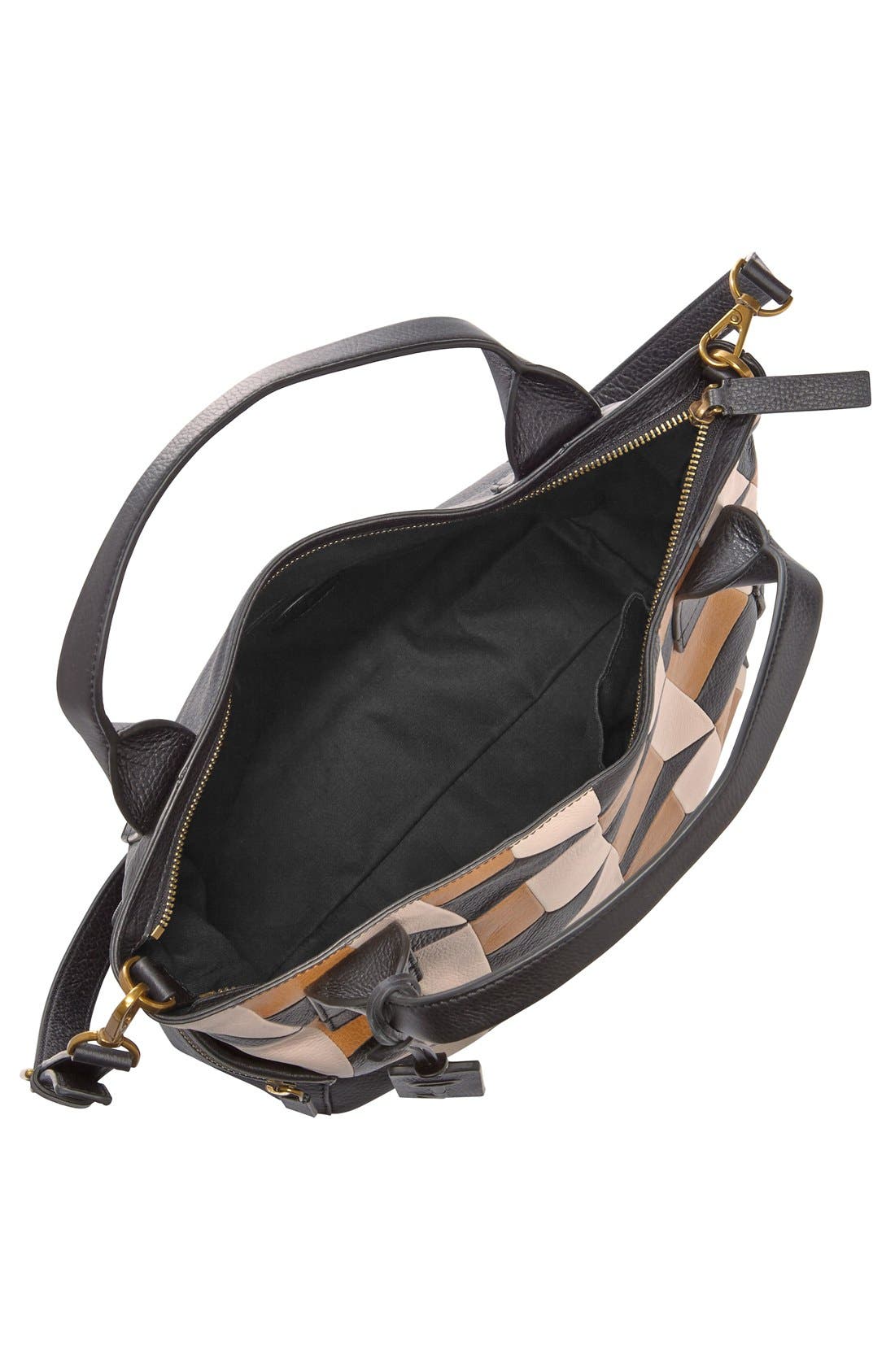 'Emerson' Patchwork Leather Satchel, Alternate, color, NEUTRAL MULTI