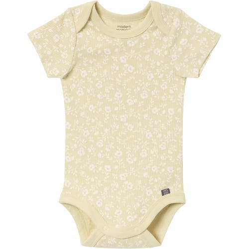 Modern Moments™ By Gerber Coordinating Bodysuits & Shorts Set 4-pack In Dusty Yellow Floral/lt Rose