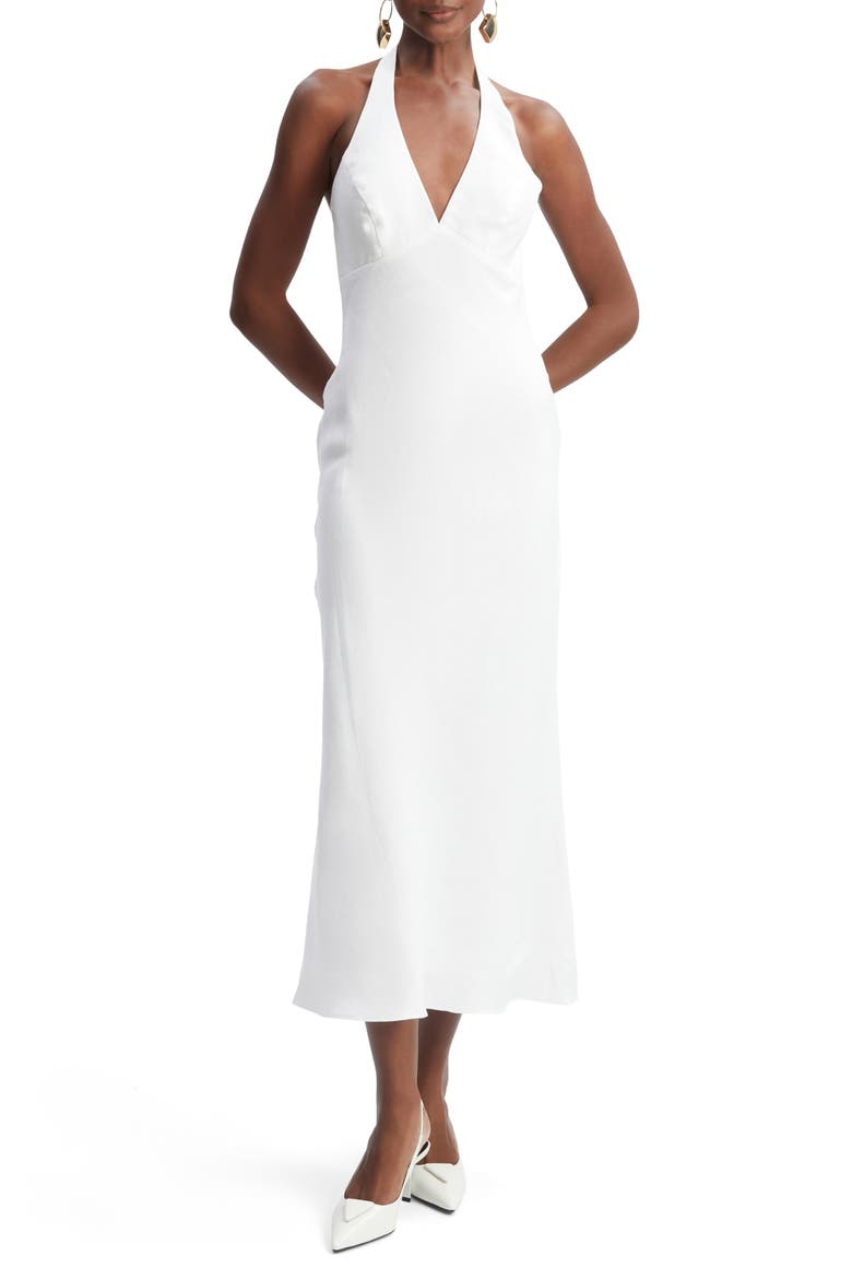bardot paola halter midi dress Paola Halter Linen Midi Dress (Women)