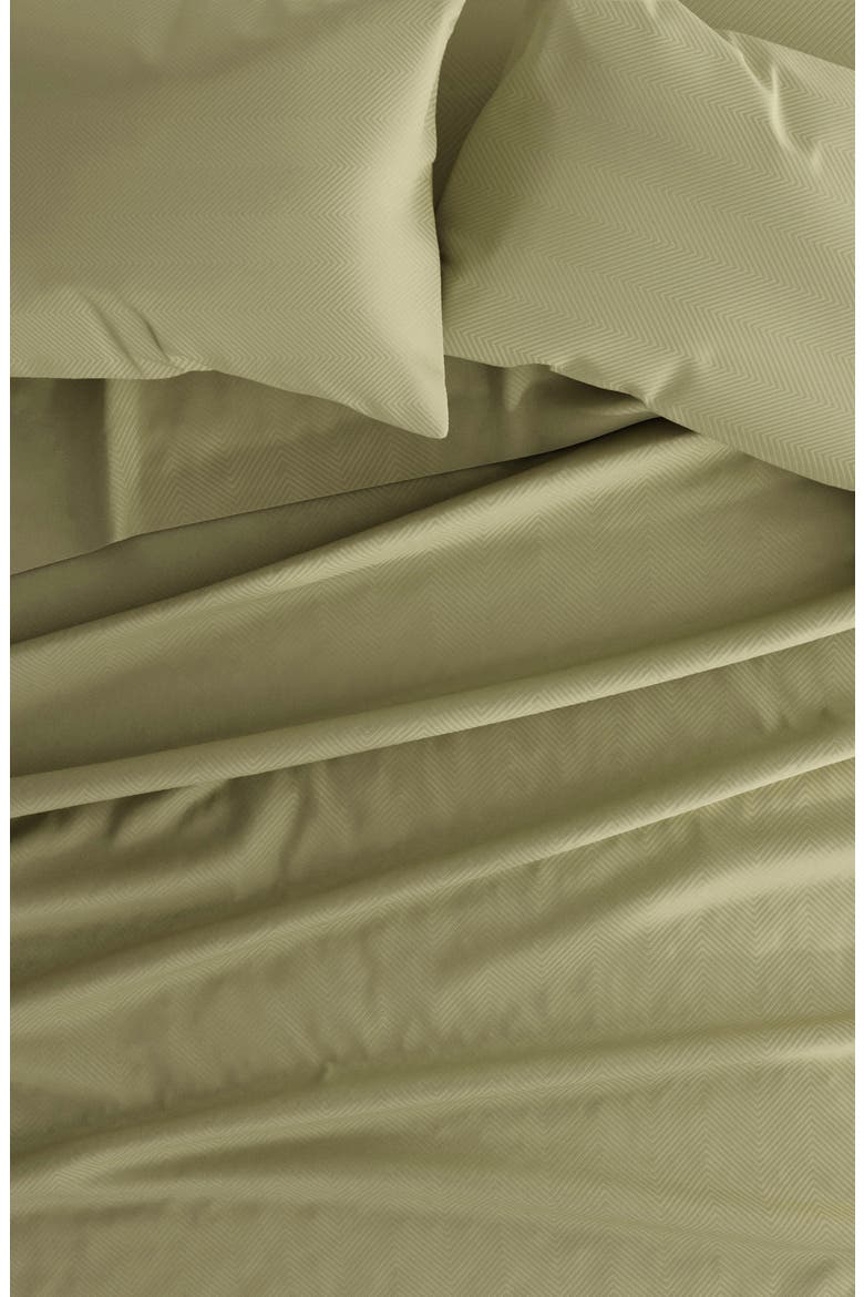 Premium Chevron Embossed 4-Piece Bed Sheet Set, Alternate, color, SAGE