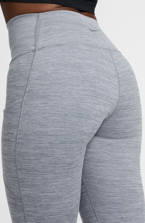 Nike Women's One High-waisted 7/8 Leggings With Pockets In Smoke Grey/black