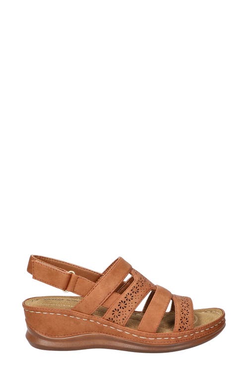 Easy Street Alexi Slingback Platform Wedge Sandal In Tan