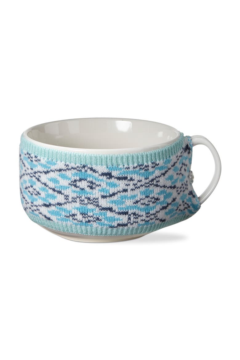 Alpine Sweater Soup Mug Turquoise Blue Bone China Drinkware, Main, color, Blue
