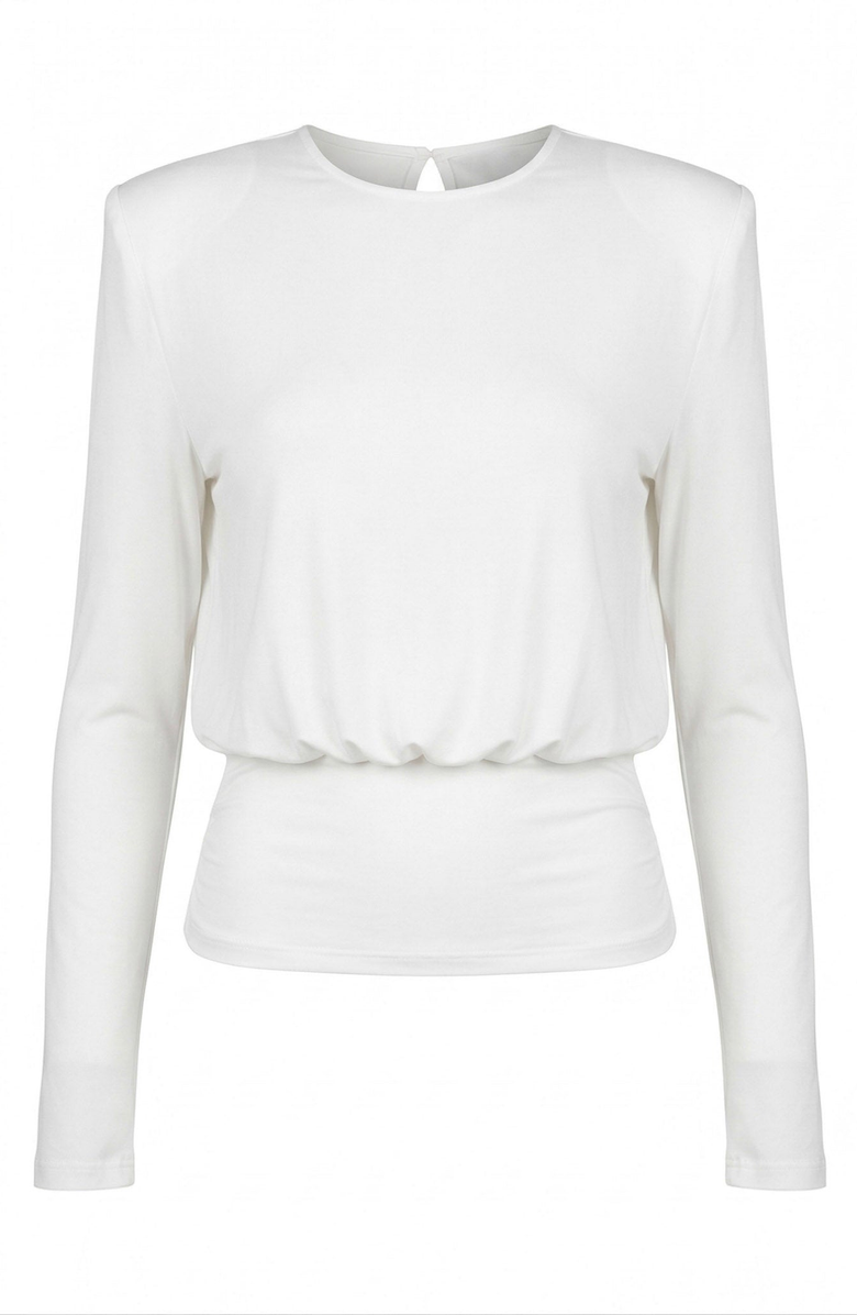 Modenaire Draped Open Back Long Sleeve Top, Alternate, color, 