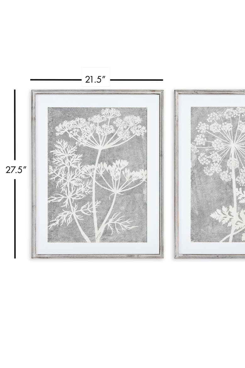 Blooming Queen Anne's Lace Prints, Set Of 2, Alternate, color, Gray