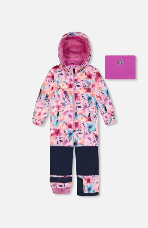 One-Piece Teknik Snowsuit Watercolor Flower (Toddler, Little Kid & Big Kid)
