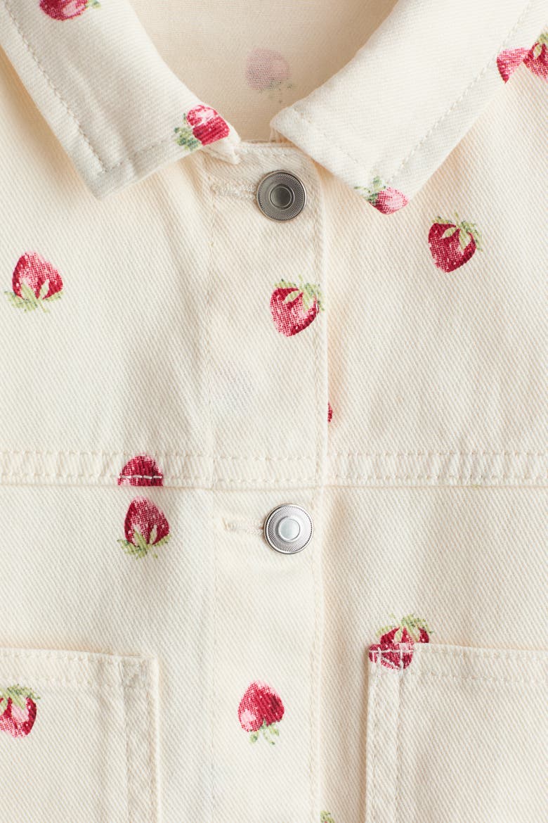 Patterned Twill Jacket, Alternate, color, Cream/strawberries