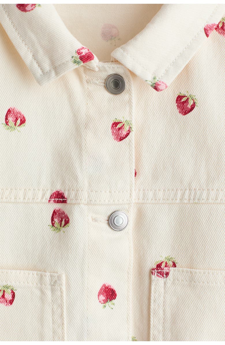 H&M Patterned twill jacket, Alternate, color, Cream/Strawberries