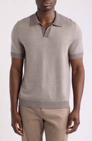 Nordstrom Short Sleeve Washable Merino Wool Polo Sweater