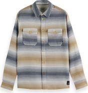 Scotch & Soda Stripe Woven Waffle Button-Up Shirt