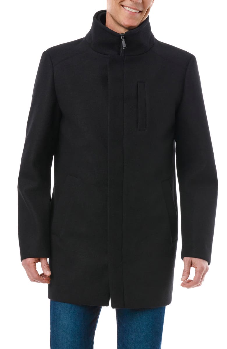 Vince Camuto Water Resistant Jacket with Removable Bib, Main, color, Black