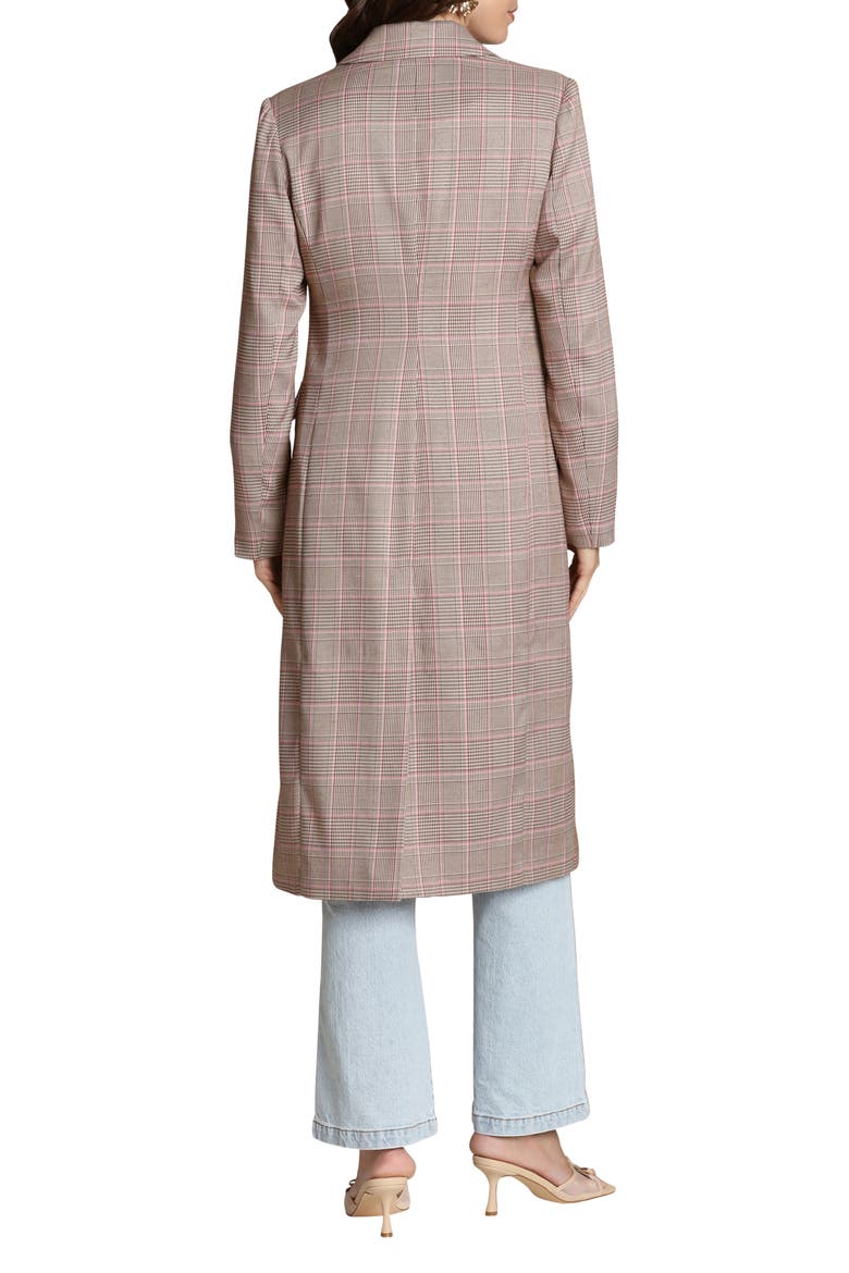 Plaid Trench Coat, Alternate, color, BROWN-PINK PLAID
