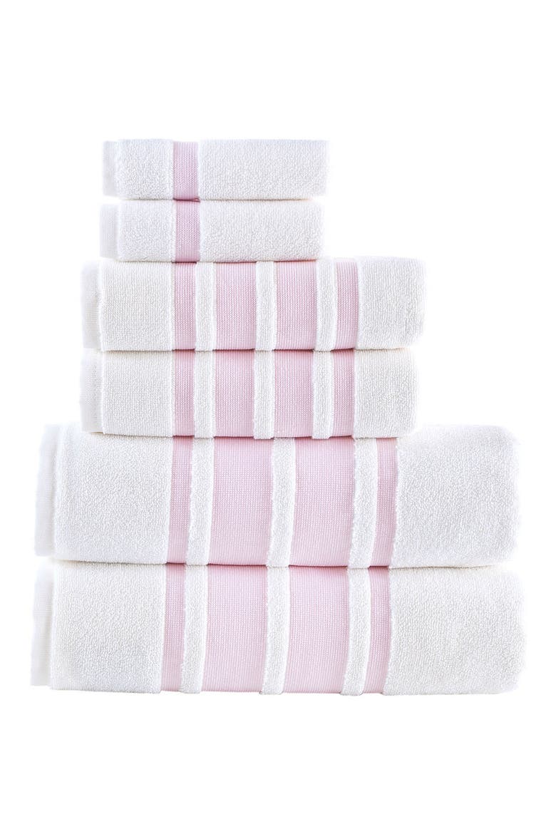 Contrast Boarder 3-Piece Towel Set, Main, color, PINK