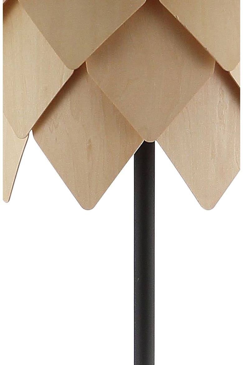 Simon 63" Pinecone Wood/Metal LED Floor Lamp, Natural/Black, Alternate, color, Natural/Black