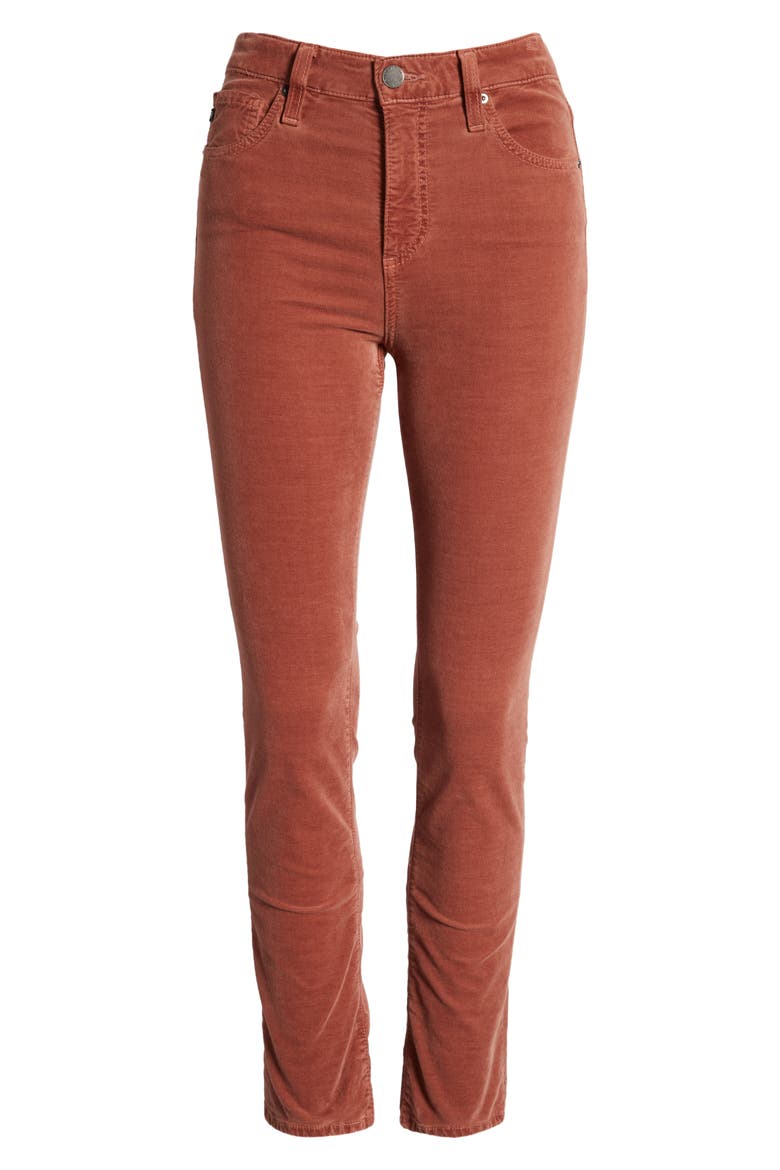 Mari High Waist Slim Ankle Straight Leg Jeans, Alternate, color, DUSTY BLUSH