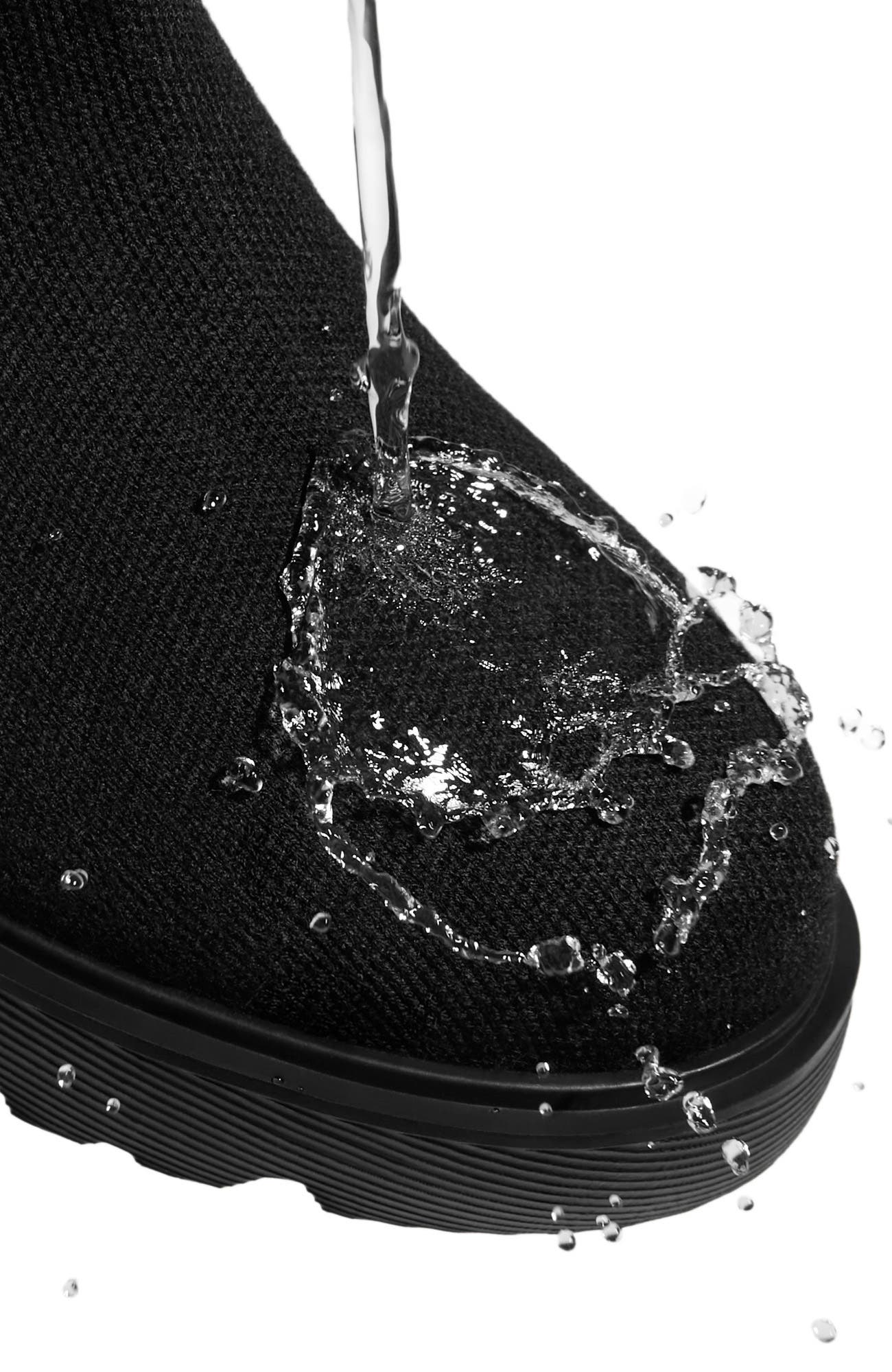 VIVAIA Round-Toe Knee-High Platform Chunky Wool Wedge Boots, Alternate, color, Black