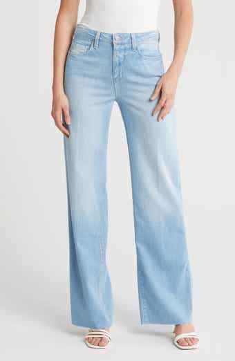 L'AGENCE Scottie High Waist Raw Hem Wide Leg Jeans