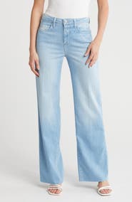 L'AGENCE Scottie High Waist Raw Hem Wide Leg Jeans
