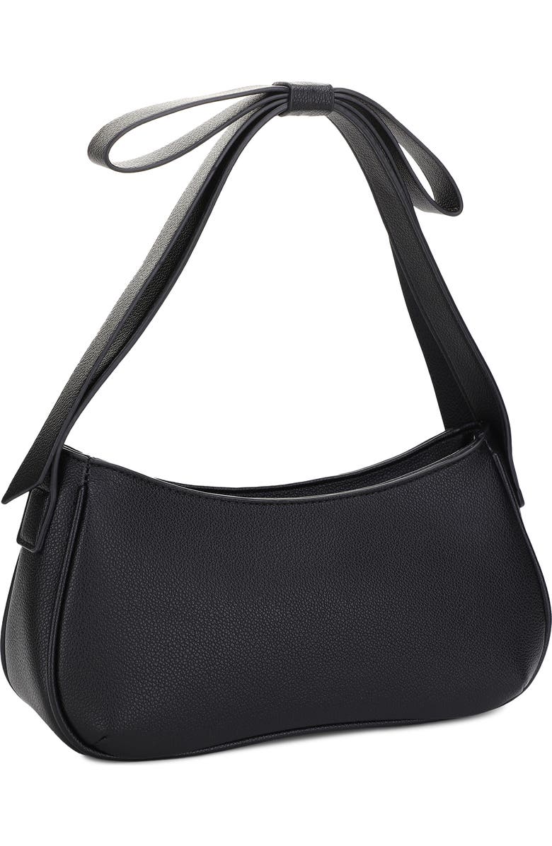 Mali + Lili Marissa Bow Vegan Leather Shoulder Bag, Main, color, Black