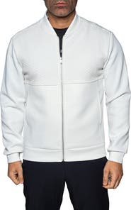 Maceoo Resistance047 White Embossed Bomber Jacket