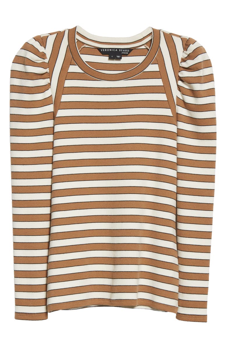 Veronica Beard Delano Stripe Stretch Cotton Top, Alternate, color, 