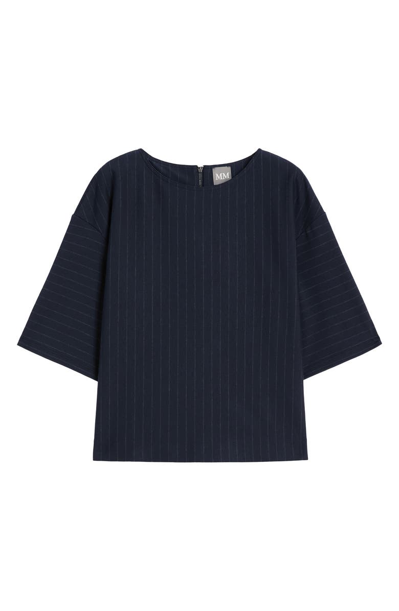 MM by Max Mara Kara Stripe Knit Top, Alternate, color, Midnight Blue
